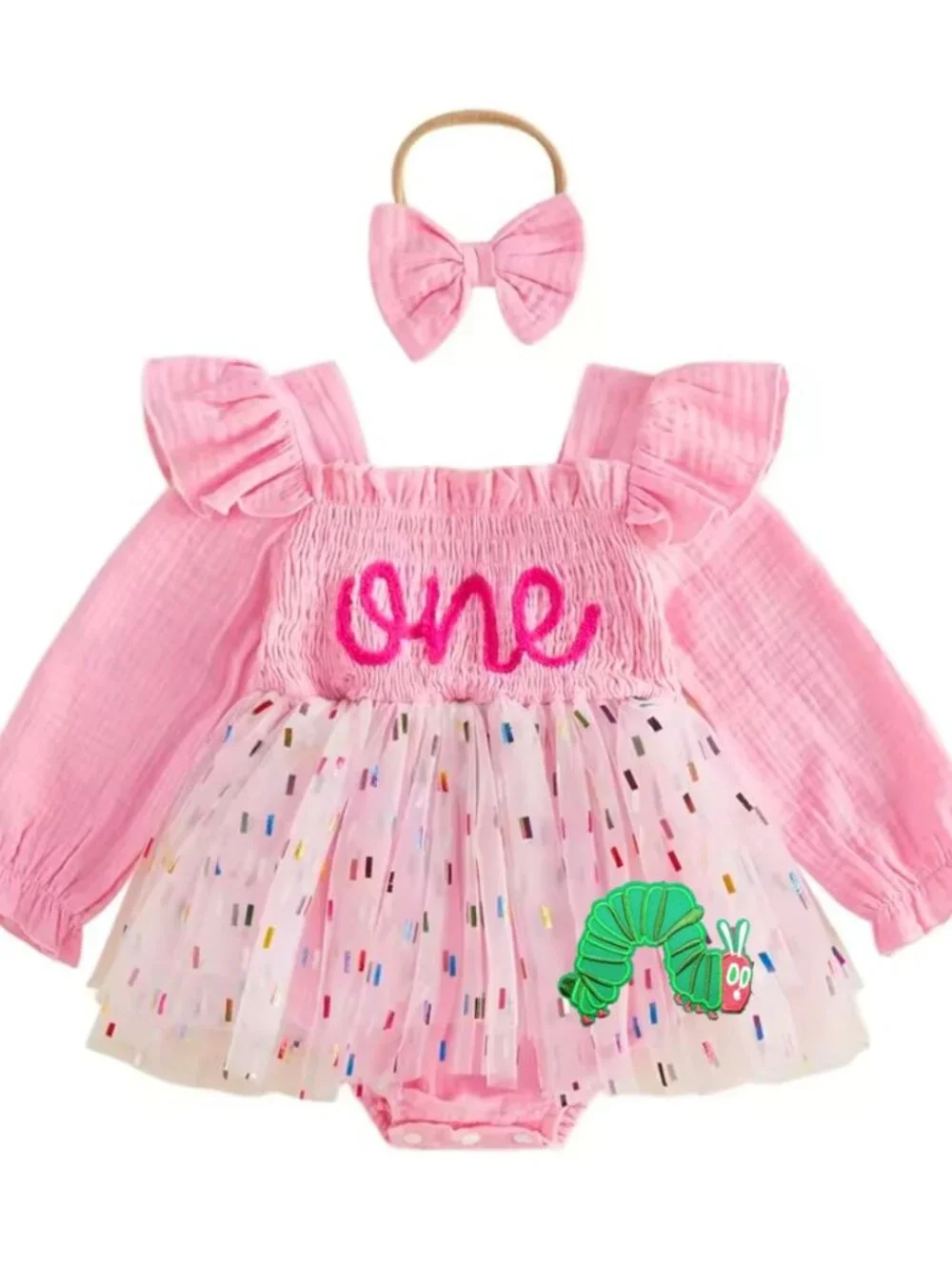 The Very Hungry Caterpillar Dress First Birthday Clothes Outfit Smash Cake